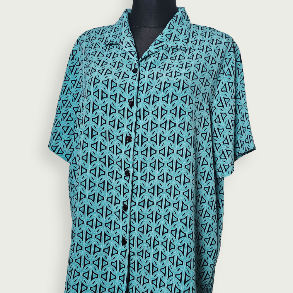 Bonmarché geometric print short-sleeve blouse