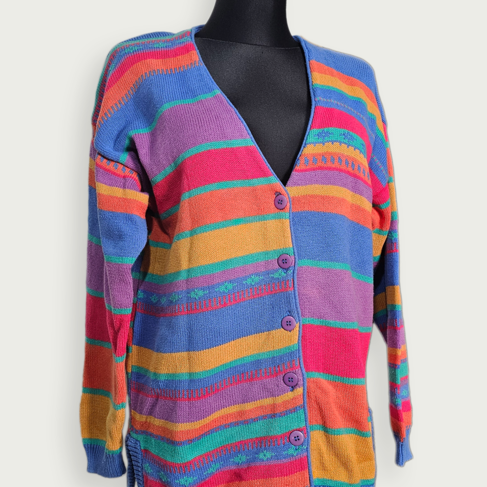 Tulchan multicolor striped cotton cardigan