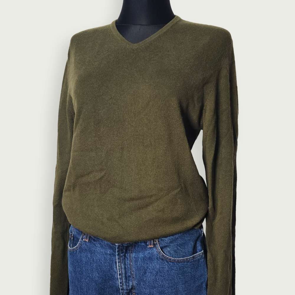 Fidelio green cashmere V-neck sweater