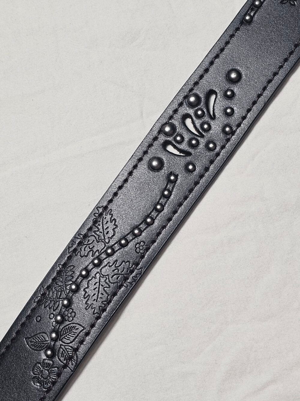 Handcrafted Studded Brown Leather Belt - Image 7