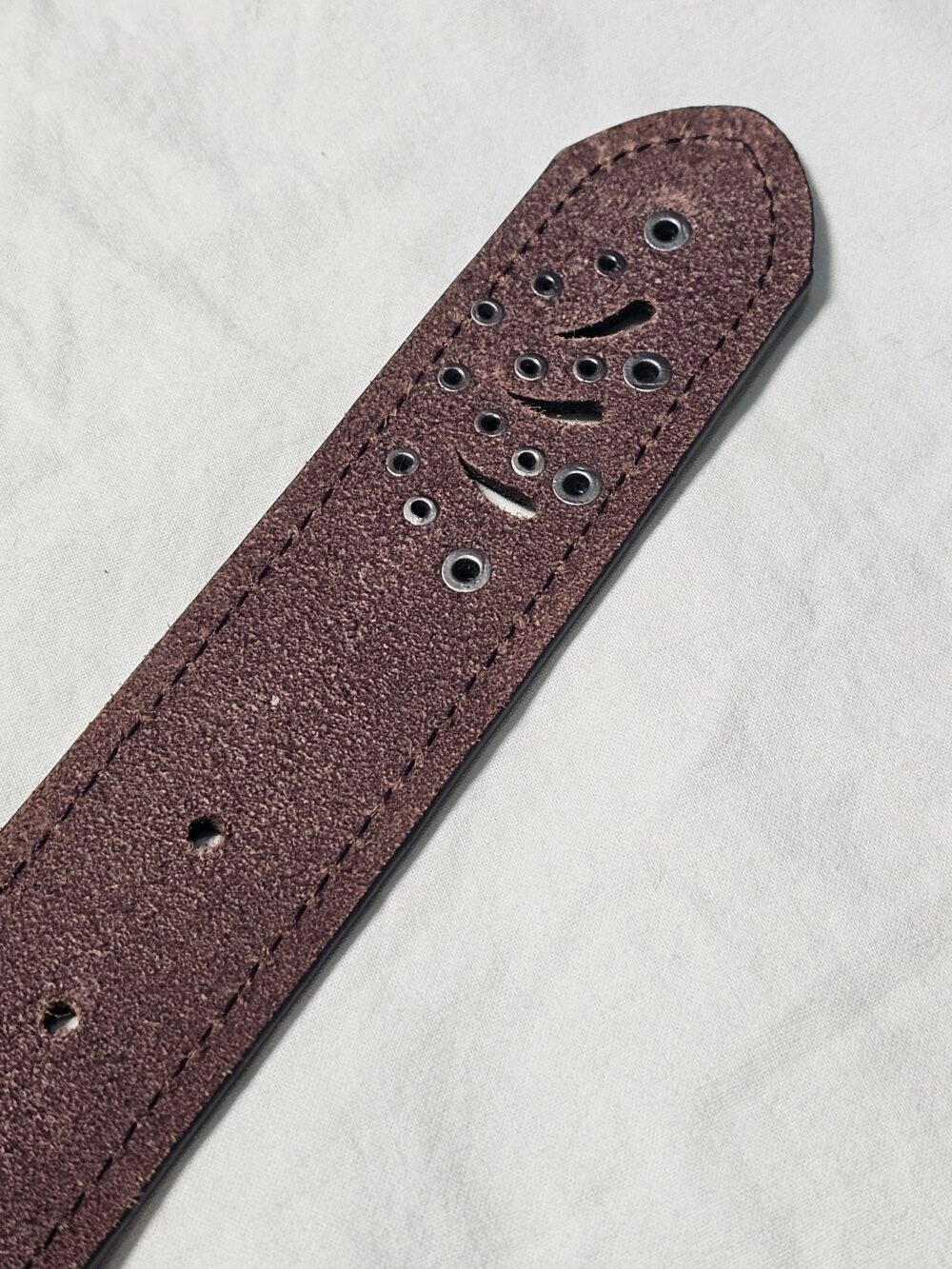 Handcrafted Studded Brown Leather Belt - Image 3