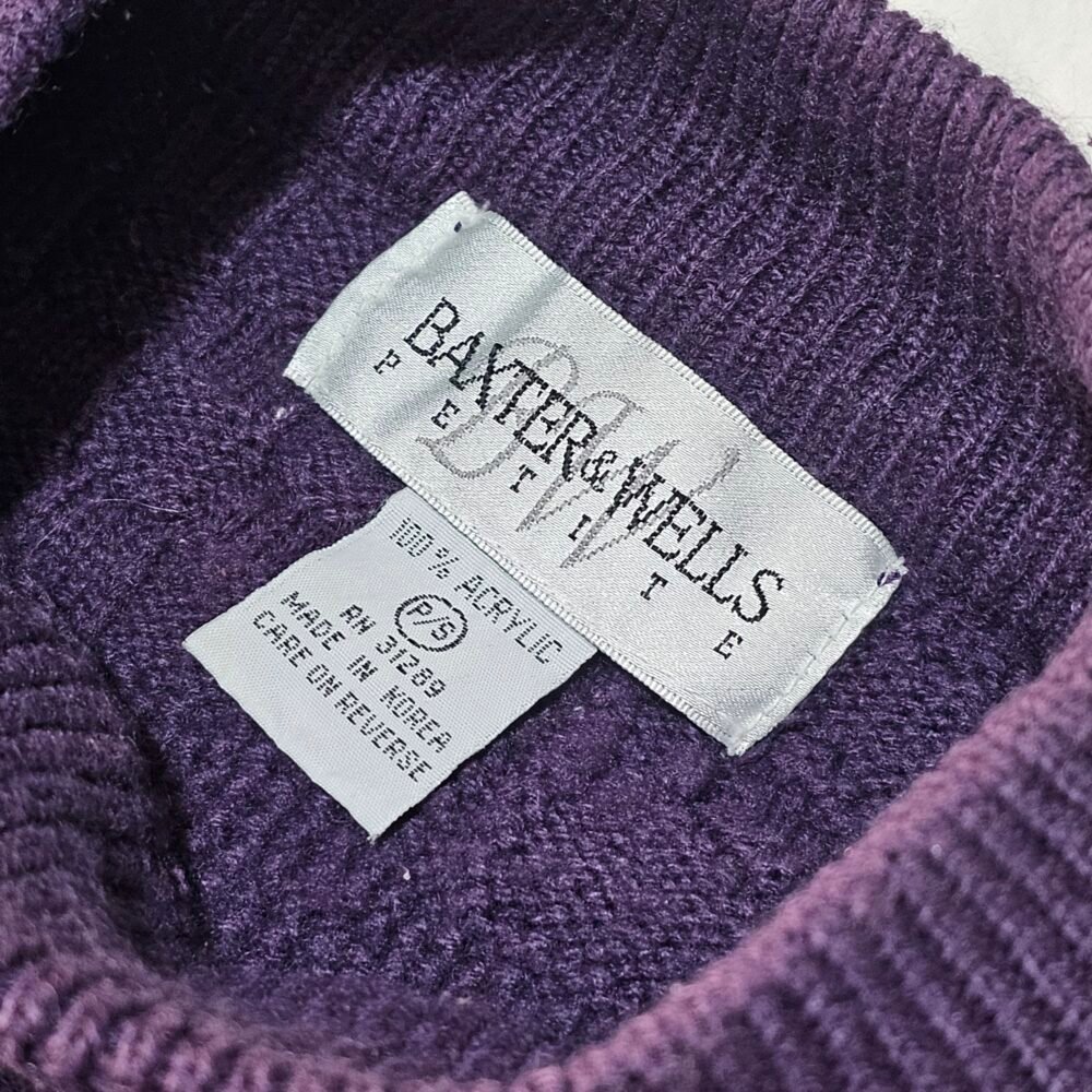 Baxter & Wells Petite Knit Sweater - Purple - Image 3