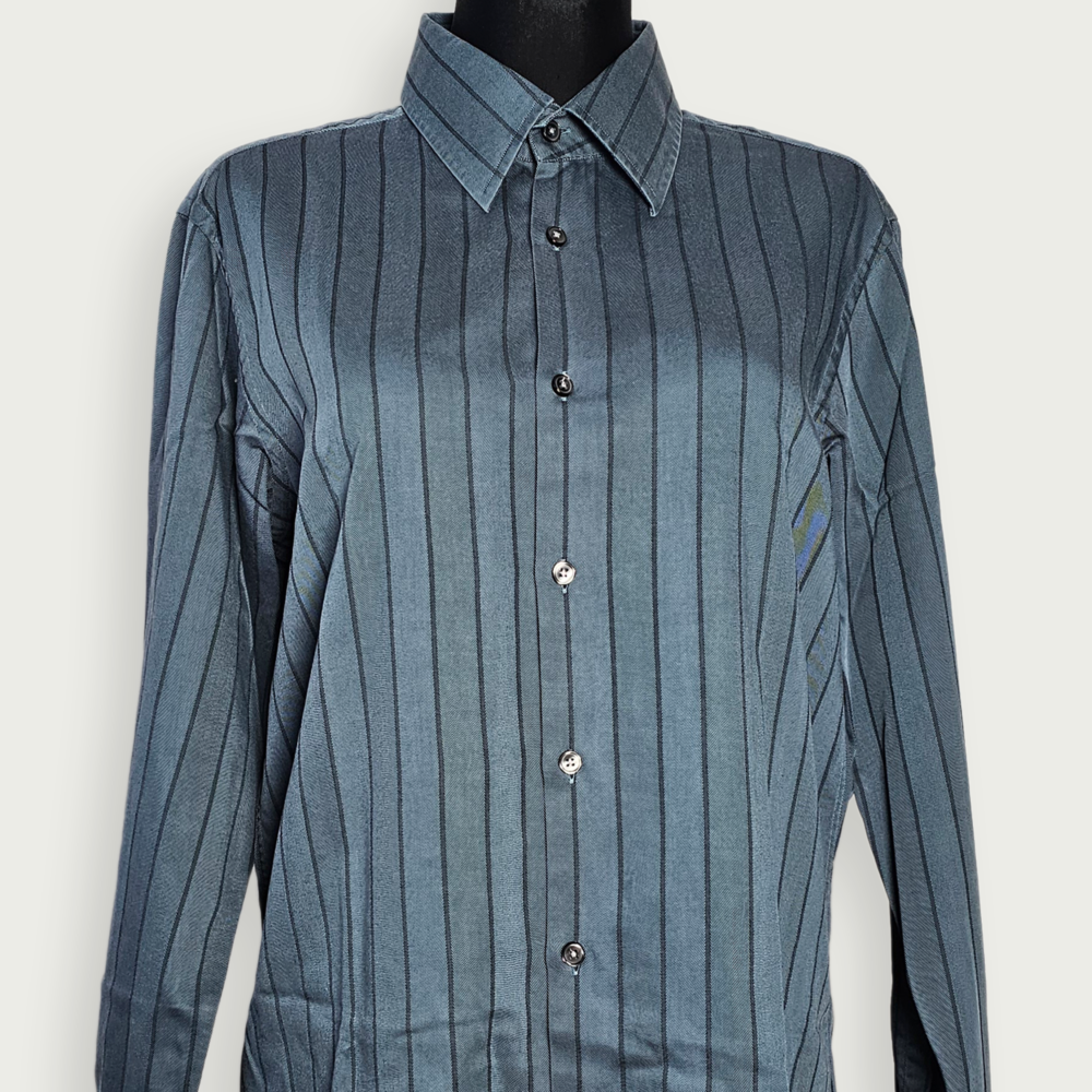 Hugo Boss Striped Silky Button-Down Shirt