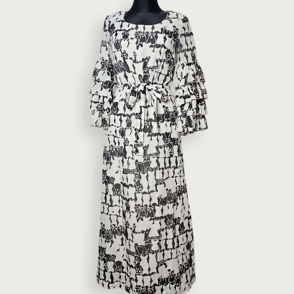 Camilla of Copenhagen Monochrome Cat Print Maxi Dress