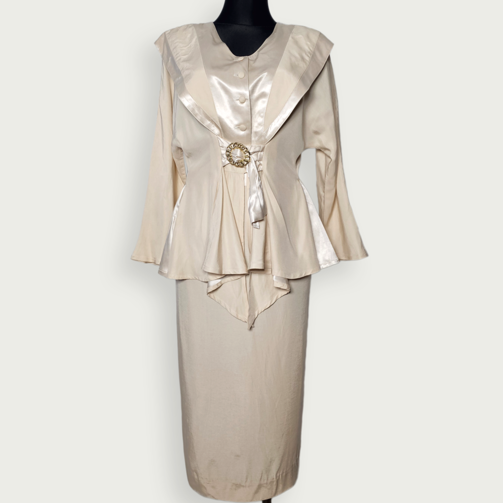 Laurence B Paris 1970s Glam-Inspired Satin Trim Suit