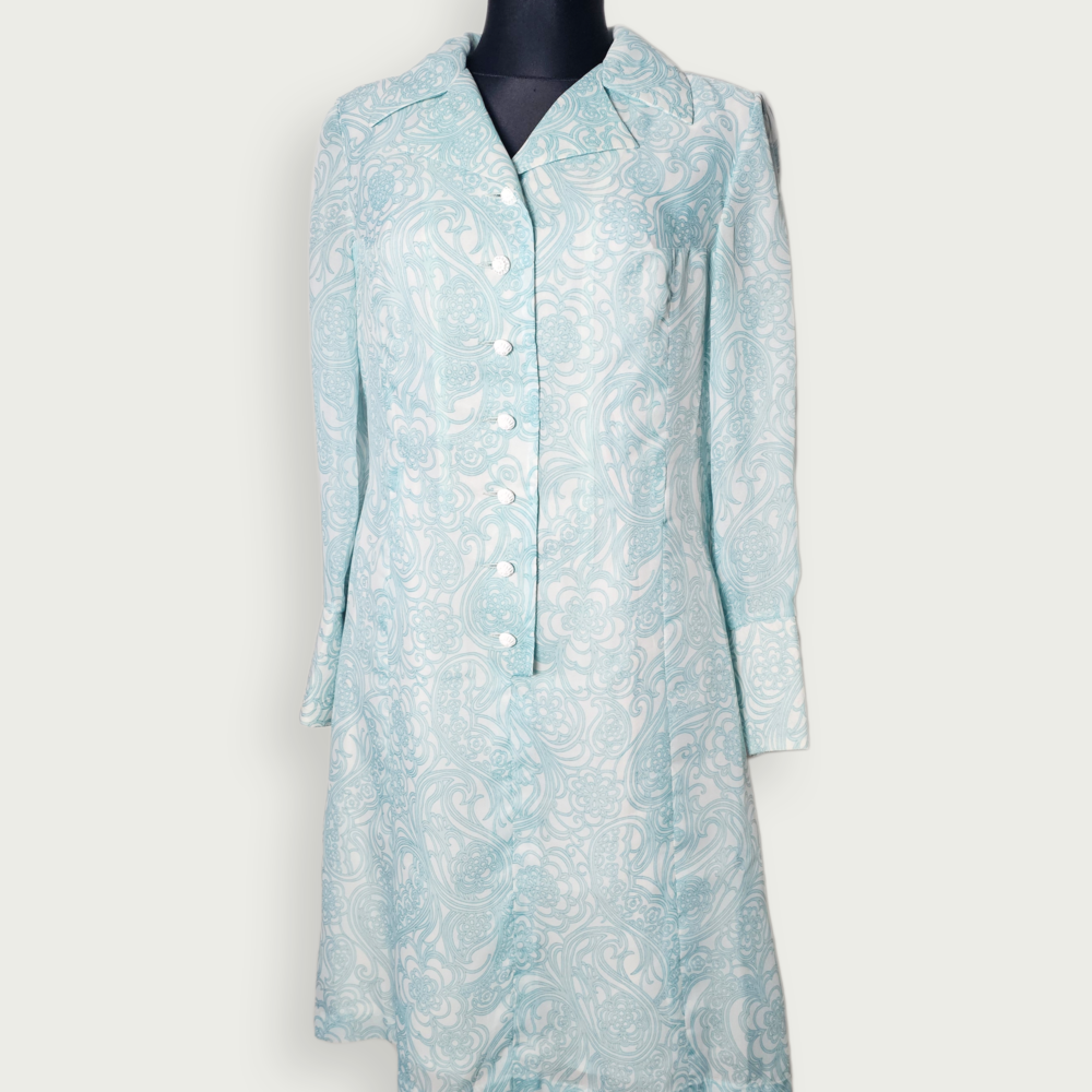 Modell Printed Vintage Dress - Light Blue